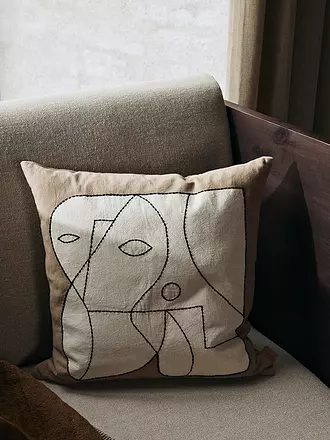 FERM LIVING | Kissen FIGURE CUSHION 50x50 Taupe White | 